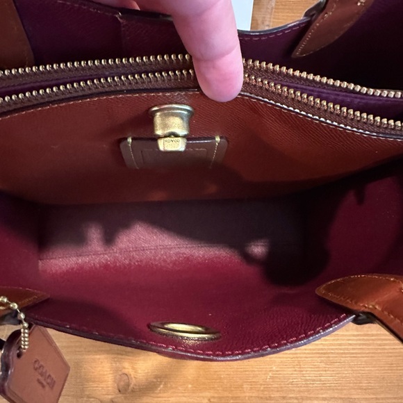 Coach Brown and Yellow Floral Tote - Picture 5 of 12